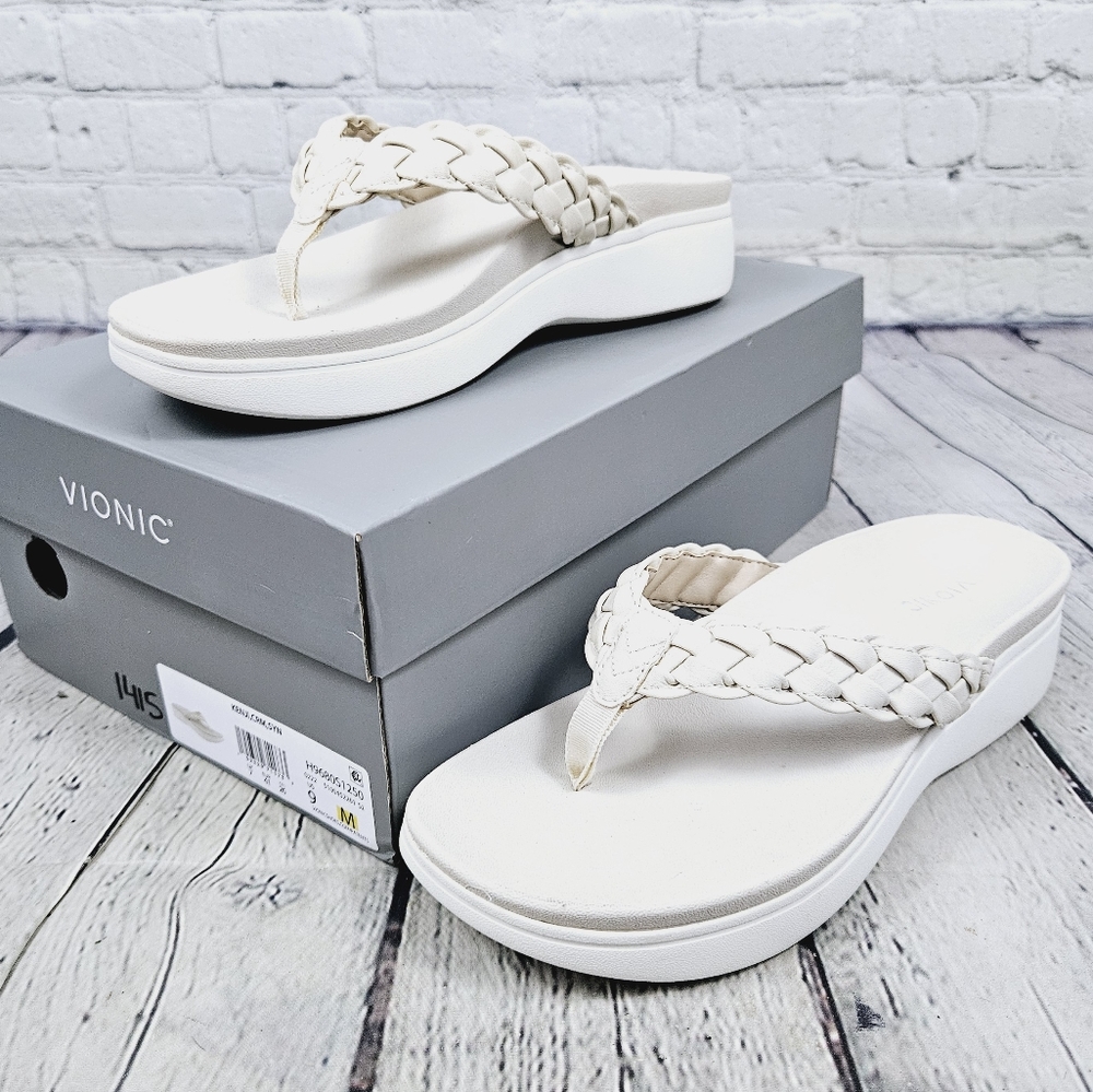 VIONIC | Kenji platform braided thong flipflop orthopedic sandals